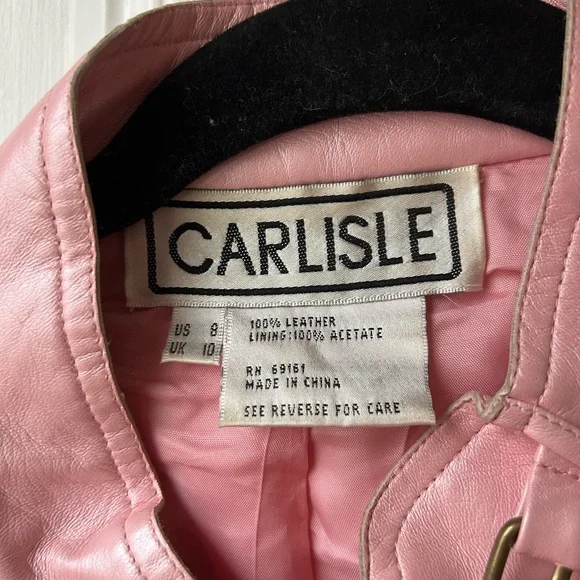 Carlisle leather jacket. Great condition! Baby pink with a little shimmer. - Picture 2 of 3